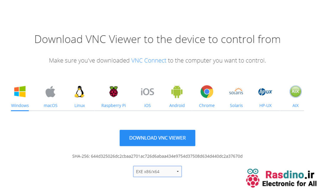 دانلود نرم افزار VNC Viewer