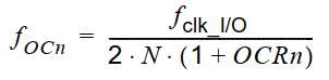 فرمول محاسبه فرکانس خروجی مد CTC